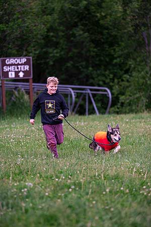 Cullen playing with Marvin the Dog