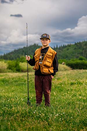 Cullen the fisherman posing